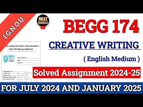 begg 174 solved assignment 2024-25 // Creative Writing // #begg174 #begg174_solvedassignment #begg