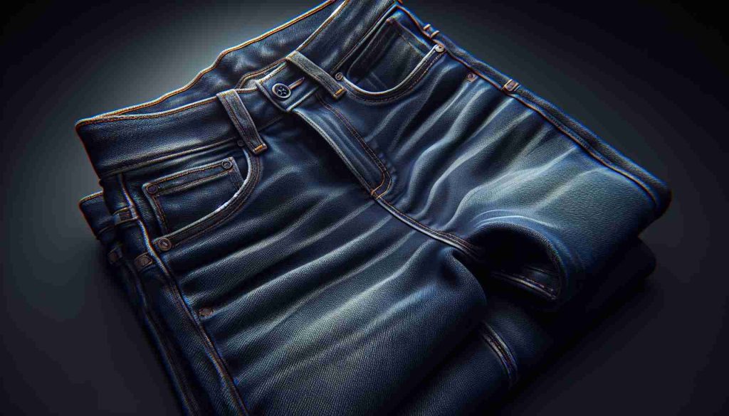 High definition, ultra-realistic image of a pair of brand new jeans. The jeans should appear untouched, with that distinct crispness and vibrant indigo color that's characteristic of brand-new denim. Further detail should emphasize features such as high quality stitching, sturdy buttons, and the classic five-pocket design, a staple in traditional denim jeans.