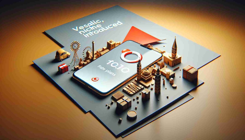 A realistic, high-definition image of a visual concept card or poster, showcasing the newly introduced rate plans for a generic smartphone by a fictitious telecommunications company. The design should incorporate elements suggestive of Italy, like the country's flag or landmarks, without any specific reference to Vodafone Italia.