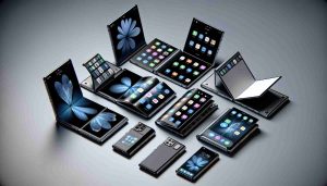 A realistic, high-definition image of a revolutionary concept for the future of smartphone design, showcasing innovative foldable devices. These devices are represented in an array of different models and configurations, such as flip, book, or rollable form factors. The designs incorporate modern materials and technologies allowing seamless transformation from a compact form to a larger tablet-like display for maximum convenience and functionality.