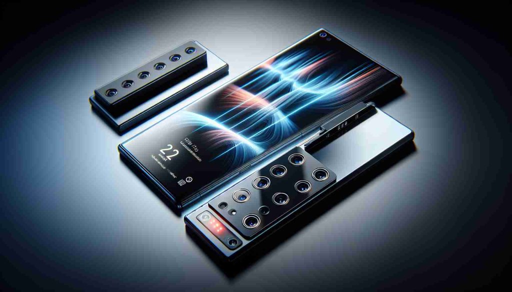 Create a high-definition, realistic image of the latest innovation in smartphone technology. The phone should have sleek design elements and state-of-the-art features such as an edge-to-edge display, multiple rear cameras organized in a unique pattern, and cutting-edge biometric identification. The device is being presented on a clean and minimalist background, under an engaging light source that highlights its design. This technological marvel is equipped with wireless charging capabilities and advanced system-on-chip integration. Remember to imbue the image with a futuristic, forward-thinking vibe, capturing the excitement and potential of this revolutionary device.