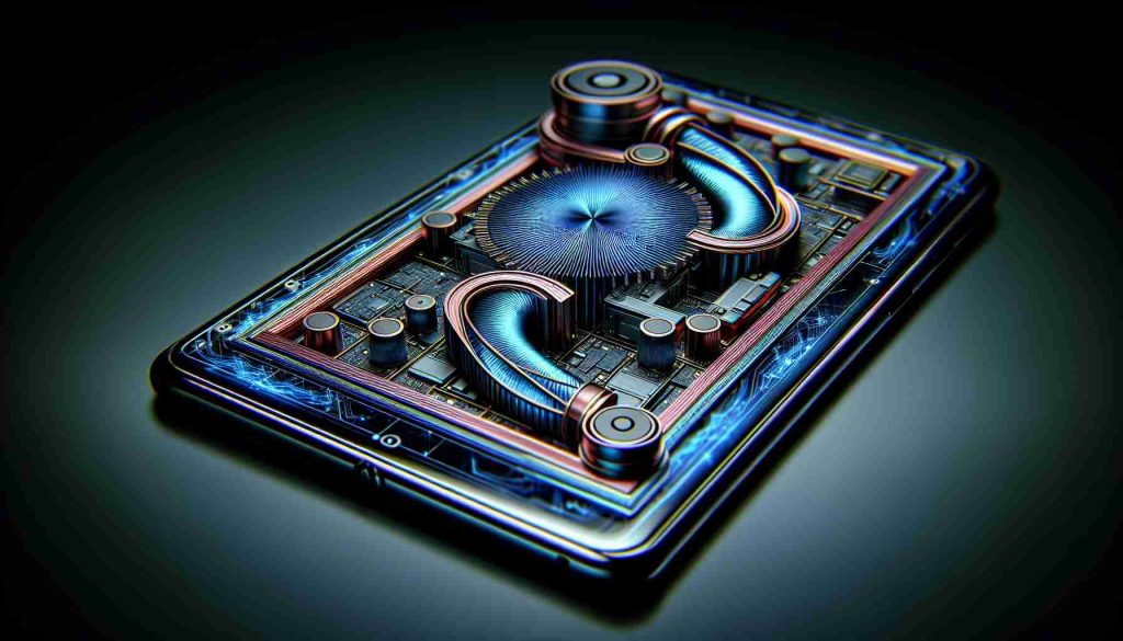 An intricate design of an innovative magnetic display technology employed in a smartphone. The technology seems high-definition and ultra-realistic, boasting sharp colors and an elegant design. The brand label of the phone is obscured but it carries a sense of resurgence hints that it might belong to a company that has recently revitalized its presence in the smartphone market