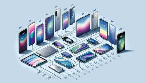 Generate a detailed, high definition illustration showcasing the trends in smartphone release cycles. This should include a timeline, marked with key events in smartphone innovation, capturing enhancements in technology and design. On this timeline, please depict a multitude of diverse smartphones to represent the progression of design and technology over the years. The smartphones should span varying sizes, shapes, colors, and features. Accompanying each phone should be a label of its release year. The timeline should have a modern look and feel, applying sleek lines and minimalist aesthetics.