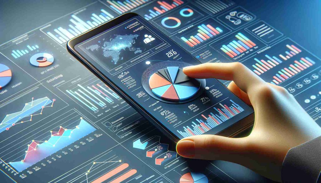 Create a realistic, high-definition image displaying results from a survey on smartphone usage patterns. The graphic should include a pie chart or bar graph to represent various data points relating to smartphone usage, such as the amount of time spent on the device, the most frequently used apps, and the percentage of time used for work versus personal use.