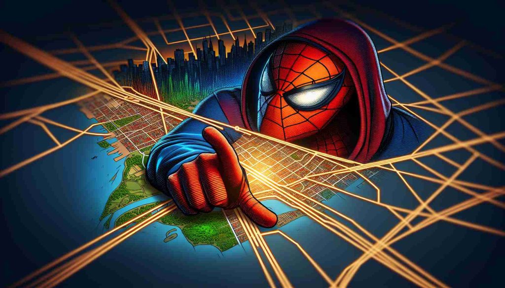 Detailed, high-definition image capturing a recent update about a popular superhero movie featuring a web-slinging superhero in suspense. The update could depict intriguing clues pointing towards upcoming plot twists or character developments without disclosing any copyrighted characters.