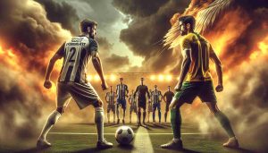 Generate a high-definition, realistic image of a dramatic football scene: a pivotal match is about to commence between two teams, Arouca and Gil Vicente. Emphasize the tension and excitement that symbolizes a potential turning point in the season for Arouca.