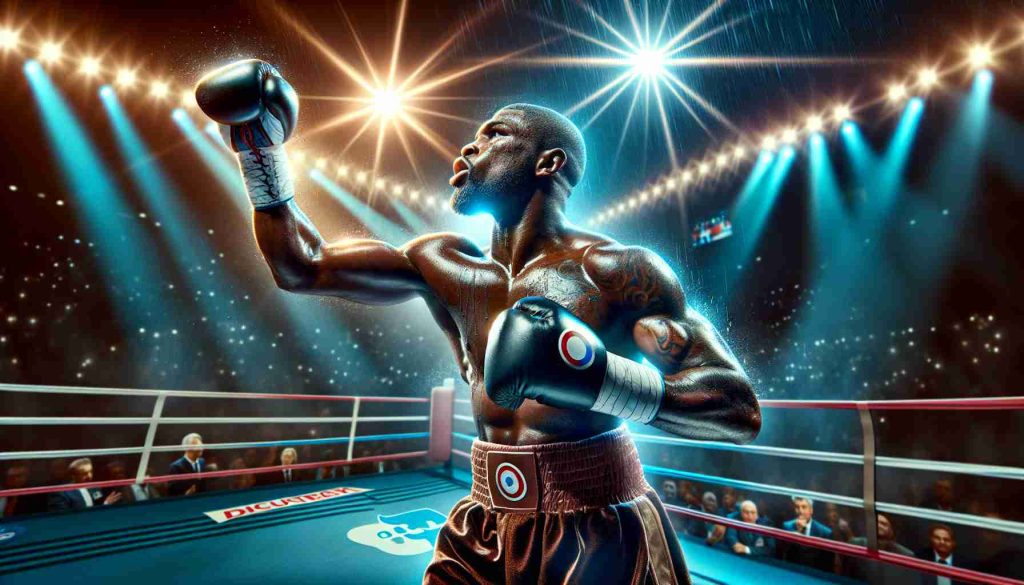 Generate a high-definition image of an unforgettable knockout in a boxing match taking place in Tampa, with a prominent boxer named Jacoby who is shining due to his performance.