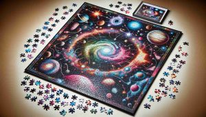 Create a high definition, realistic image of a cosmic-themed puzzle. The puzzle is called 'Unlock the Cosmos!' and is designed for explorers of today's unknown strands of the universe. Featuring intricate designs of various celestial bodies - stars, planets, galaxies, and nebulae - in vibrant and vivid colors. The image showcases the puzzle in a halfway completed state, with puzzle pieces spread around it, offering a challenge to the viewer to complete this exciting exploration of the cosmos.