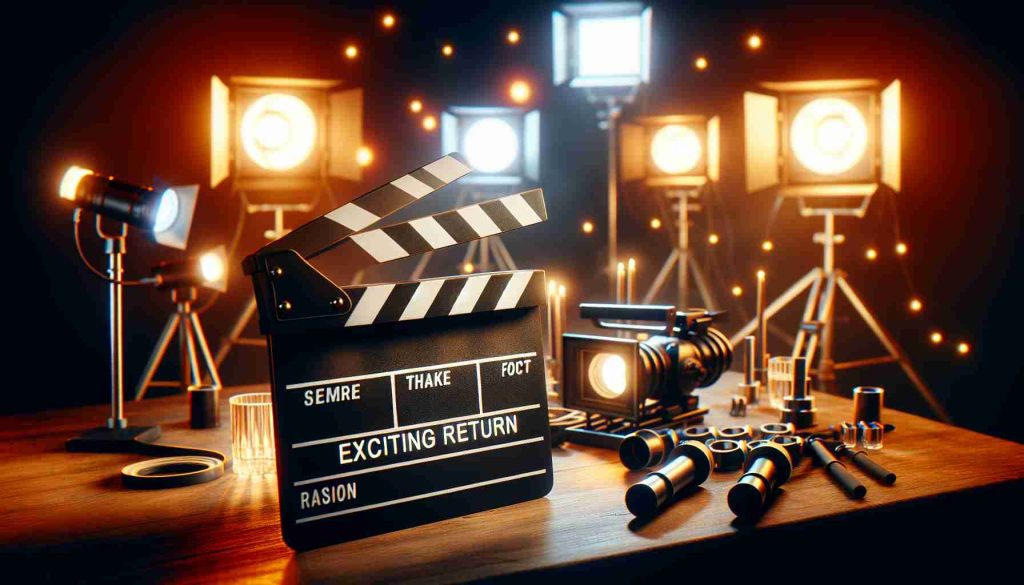 A high-definition, realistic image capturing the essence of an anticipated television show return. The image may represent a film set with some props, lights, and cameras, and a clapperboard with the text 'The Exciting Return' written on it. The ambiance should be electrifying, indicating the imminent chaos and excitement.