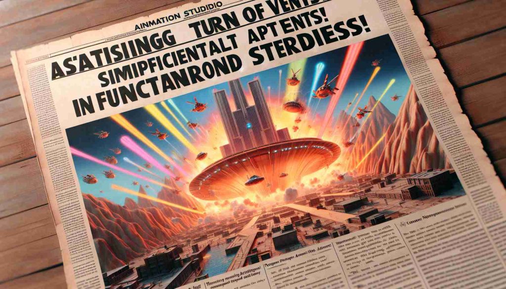 A high-definition, hyper-realistic rendition of an imaginary animation studio's groundbreaking announcement depicted by a newspaper clipping. The headline states 'Astonishing Turn of Events! Significant Alterations in Forthcoming Cartoon Series', implying monumental changes in their upcoming shows' storyline, animation style, and characters.