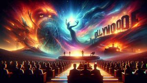 Imagine an HD image representing the artistic revival of Hollywood. Visualize a vibrant scene that symbolizes the cinematic explosion anticipated to happen in 2025. Foresee futuristic film production technologies, ground-breaking digital effects and innovative movies that will shape the future of cinema in a high-quality resolution.