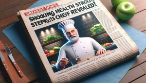 Realistic high definition image of a news article headline that says 'Shocking Health Struggles of a Renowned Television Chef Revealed!'